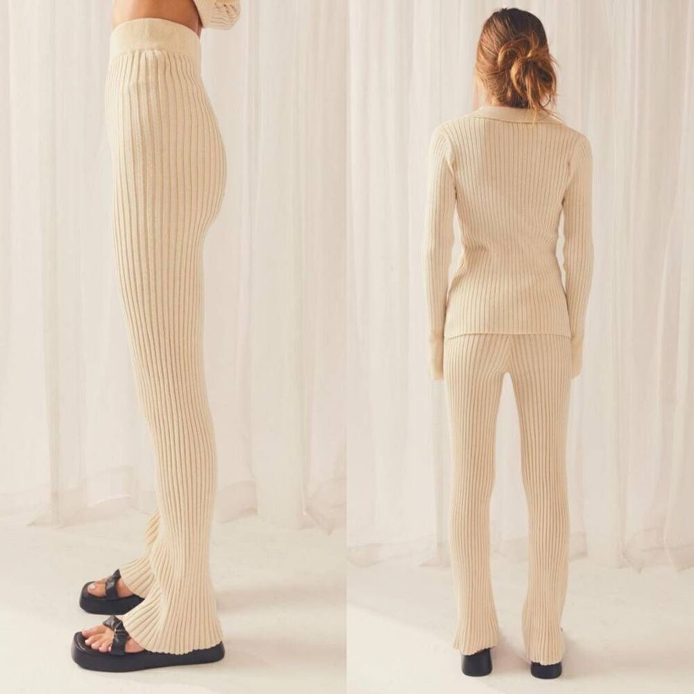 Peppermayo Exclusive - Snowfall Rib Knit Pants - Oatmeal M/L NWOT